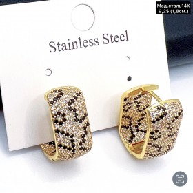 Сережки мед.сталь14К 10690 (1.8см.)